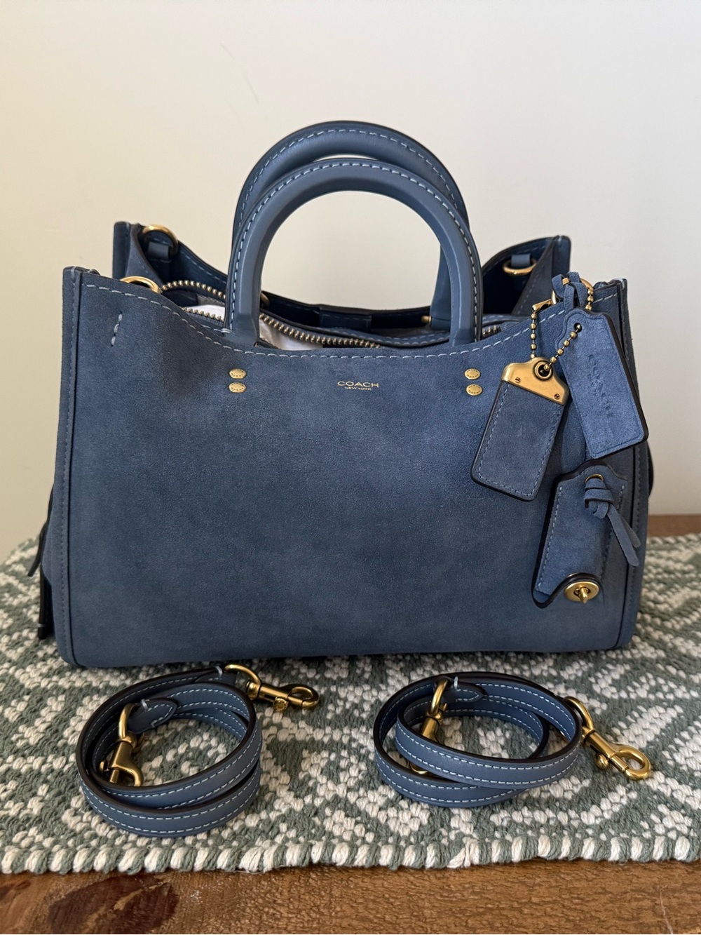 Coach Blue Denim Suede Rogue 31 - Picture 2 of 4